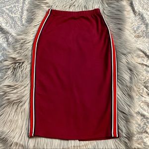 Joe and Elle Red High Waisted Pencil Skirt